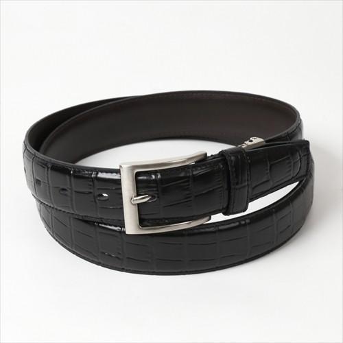 ベルト 牛革 クロコダイル型押し ブラック 日本製 オジエ ozie おしゃれ