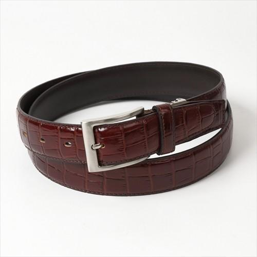 ベルト 牛革 クロコダイル型押し ブラウン 日本製 オジエ ozie おしゃれ