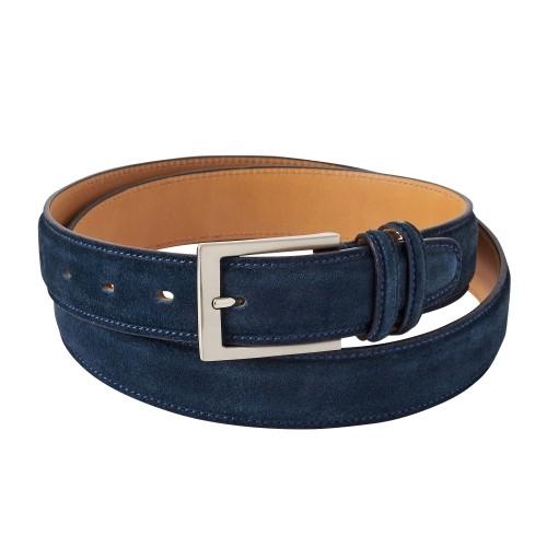 ベルト スウェード 牛革 ネイビーブルー 日本製 オジエ ozie おしゃれ