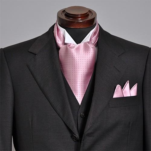 アスコットタイ チーフセット シルク100％ 日本製 ドット オジエ ozie おしゃれ