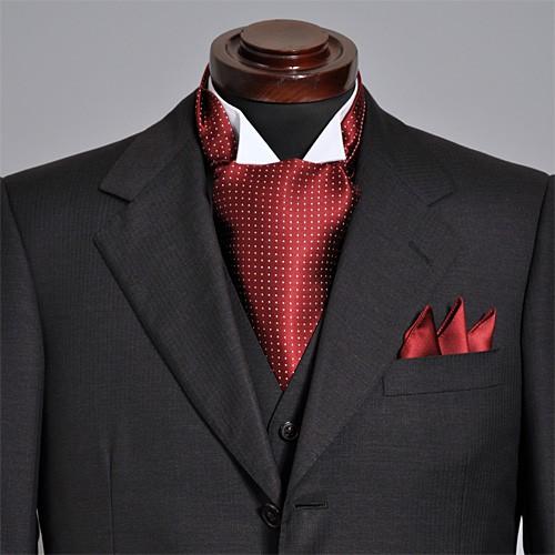 アスコットタイ チーフセット シルク100％ 日本製 ドット オジエ ozie おしゃれ