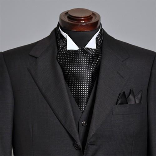 アスコットタイ・チーフセット・シルク100％・日本製・ドット オジエ ozie