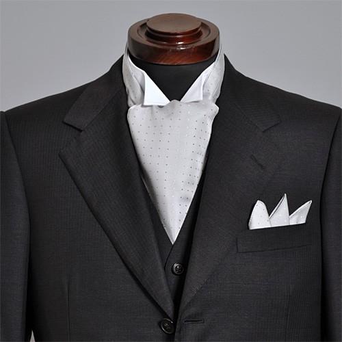 アスコットタイ チーフセット シルク100％ 日本製 ドット オジエ ozie おしゃれ