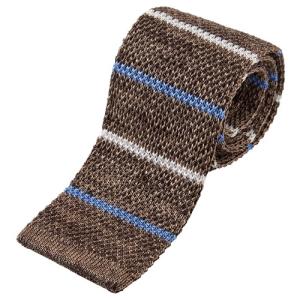 ozie（オジエ） ニットタイ シルク ネクタイ 無地 ネイビー ブルー 紺