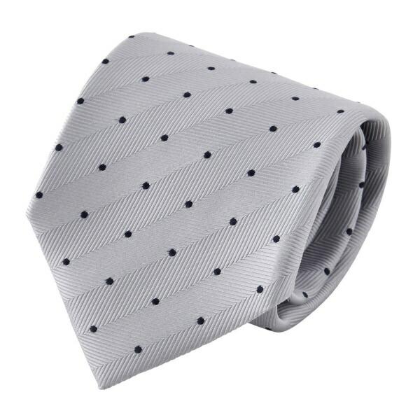ネクタイ 結婚式 シルク絹 シルバー シルバータイ フォーマルネクタイ ドット 日本製 モーニング ...