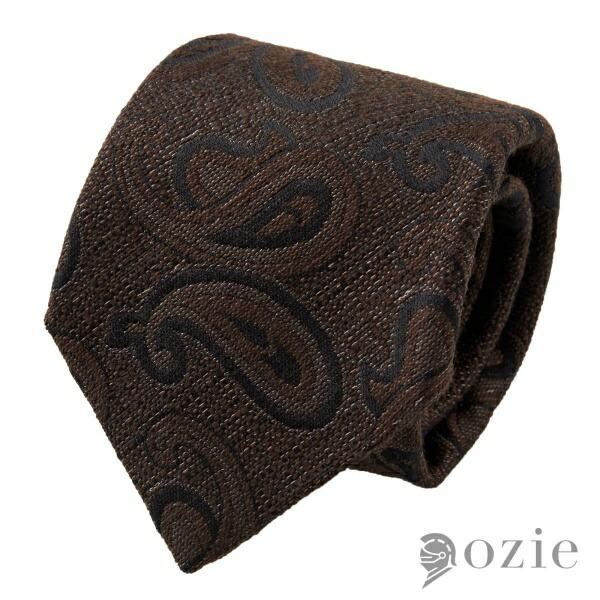 ネクタイ ウールタイ ウール毛 シルク絹 ブラウン ペイズリー 日本製 メンズ 小物 おしゃれ 大剣...