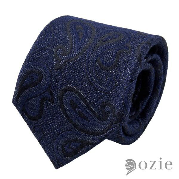 ネクタイ ウールタイ ウール毛 シルク絹 ネイビーブルー ペイズリー 日本製 メンズ 小物 おしゃれ...