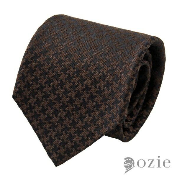 ネクタイ ウールタイ ウール毛 シルク絹 ブラウン 千鳥格子 日本製 メンズ 小物 おしゃれ 大剣幅...