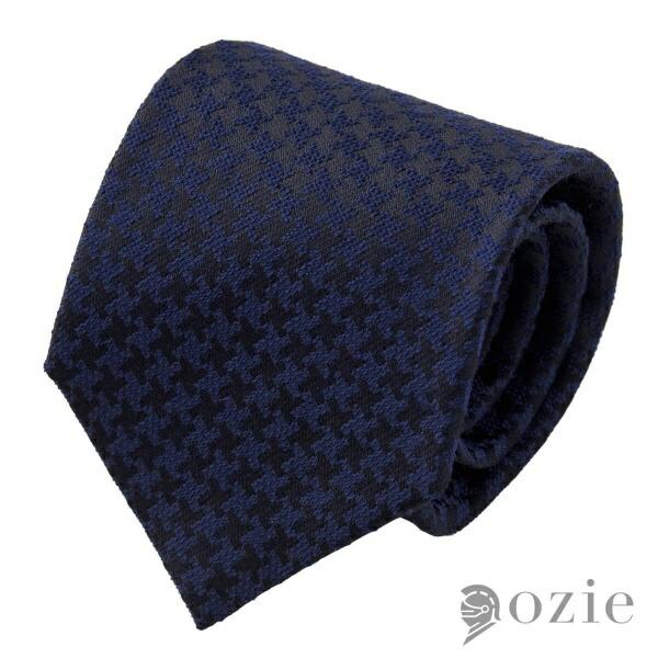 ネクタイ ウールタイ ウール毛 シルク絹 ネイビーブルー 千鳥格子 日本製 メンズ 小物 おしゃれ ...