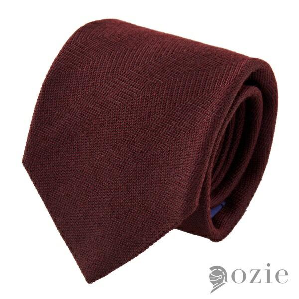 ネクタイ ウールタイ ウール毛 シルク絹 ワインレッド 赤 無地織柄 日本製 メンズ 小物 おしゃれ...