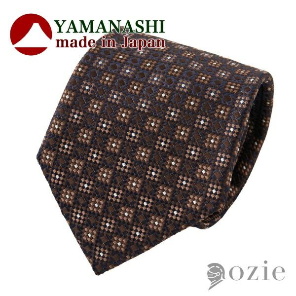 ネクタイ 山梨ファブリック アーカイブ ブラウン 日本製 小紋 おしゃれ シルク ギフト プレゼント...