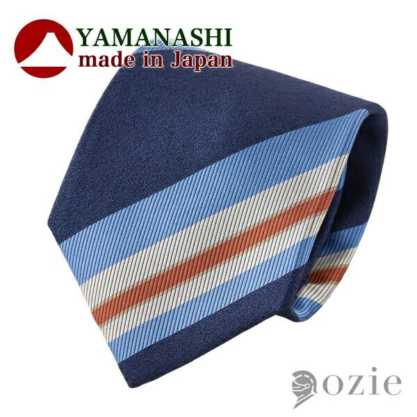 ネクタイ 山梨ファブリック メランジ ネイビーブルー 日本製 レジメンタル おしゃれ シルク ギフト...