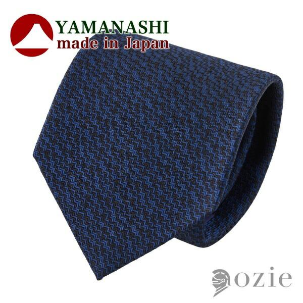 ネクタイ 山梨ファブリック メランジ ネイビーブルー 日本製 無地織柄 おしゃれ シルク ギフト プ...