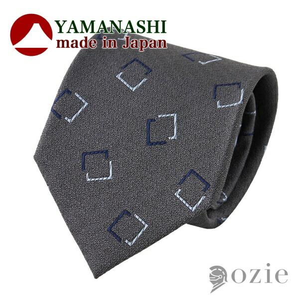 ネクタイ 山梨ファブリック メランジ グレー 日本製 小紋 おしゃれ シルク ギフト プレゼント オ...
