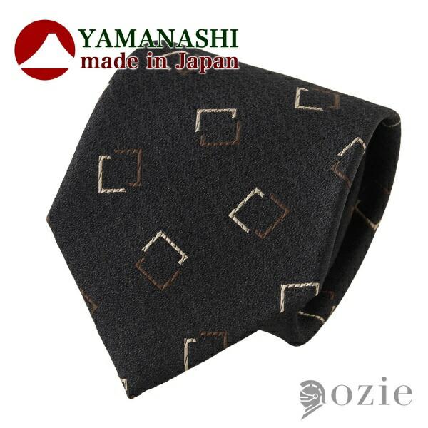 ネクタイ 山梨ファブリック メランジ ブラック 日本製 小紋 おしゃれ シルク ギフト プレゼント ...