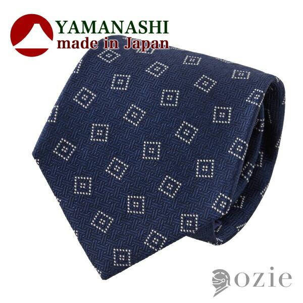 ネクタイ 山梨ファブリック メランジ ネイビーブルー 日本製 小紋 おしゃれ シルク ギフト プレゼ...