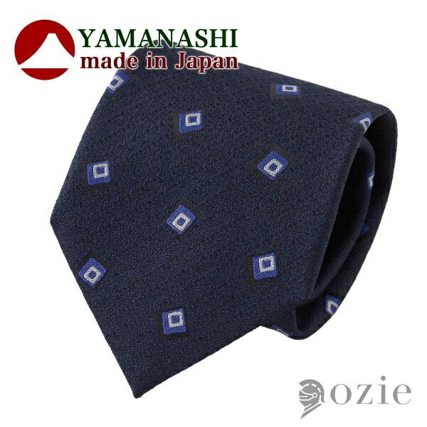 ネクタイ 山梨ファブリック メランジ ネイビーブルー 日本製 小紋 おしゃれ シルク ギフト プレゼ...