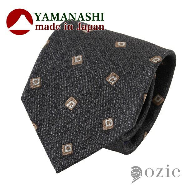 ネクタイ 山梨ファブリック メランジ グレー 日本製 小紋 おしゃれ シルク ギフト プレゼント オ...