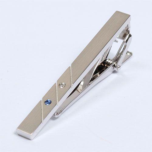 ネクタイピン タイバー シルバー 日本製 メンズ 小物 おしゃれ スワロフスキー オジエ ozie