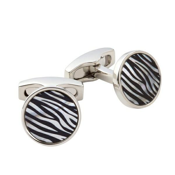 カフリンクス カフスボタン サイモンカーター  イギリス製 ラウンド Safari Zebra Pr...