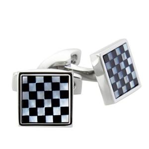 カフリンクス カフスボタン サイモンカーター イギリス製 スクエア SMALL SQUARE CHEQUER Onyx Mother Of Pearl ギフト プレゼント 誕生日 おしゃれ オジエ ozie｜ozie