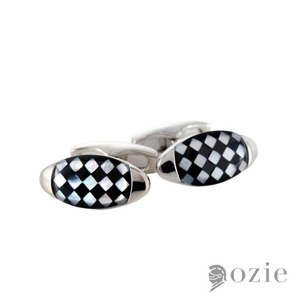 カフリンクス カフスボタン サイモンカーター  イギリス製 楕円 SIMON CATER Check...
