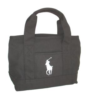 ポロ ラルフ ローレン トートバッグ POLO RALPH LAUREN SCHOOL TOTE SM キャンバストート NO、959061 BLACK/WHITE