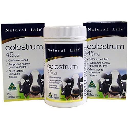 [Natural Life] 免疫ミルク錠（初乳：コロストラム）3ビン・200チュアブル錠 オースト...
