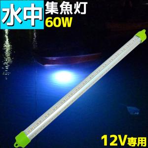 LED 水中集魚灯 白 ホワイト 60w 9600lm 水中ライト 集魚灯 イカ アジ タチウオ イワシ 仕掛け 夜焚き 海 クリア レジャー アウトドア｜p-and-d