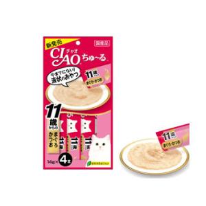 猫用いなばSC-74チャオちゅ〜る１１歳まぐろかつお４本【メール便OK】【レターパックプラスOK】