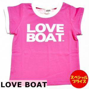 LOVE BOAT ラブボート Tシャツ 半袖 ロゴ ピンク サイズ：80.90.95 キッズ 子供服 ベビー服｜p-ark