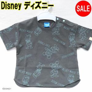 Disney ディズニー 子供服 Ｔシャツ 半袖 ミッキードナルド 総柄 グレー (サイズ：90.95) 32110207904｜p-ark