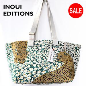 INOUI EDITIONS イヌイエディションズ バッグ PAMPA グリーン ヒョウ チーター 特大 ショルダーバッグ トートバッグ キャリーバッグ
