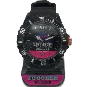 ジャグラー ウォッチ 腕時計 ブラック ピンクのツートンカラー / GOGOCHANCE パチスロ スロット キャラクター グッズ