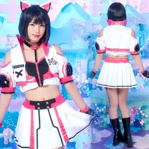 サイバーイリス キャット ピンク /近未来 コスプレ サイバー感 猫 ネコ 衣装 レディース コスチューム アニメ 仮装 ハロウィン イベント (A-2177_908371)