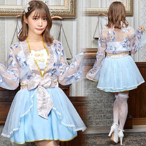 恋衣 和装束 ブルー      /和風 コスプレ 衣装 七夕 織姫 コスチューム 時代劇 舞台劇 ひ...