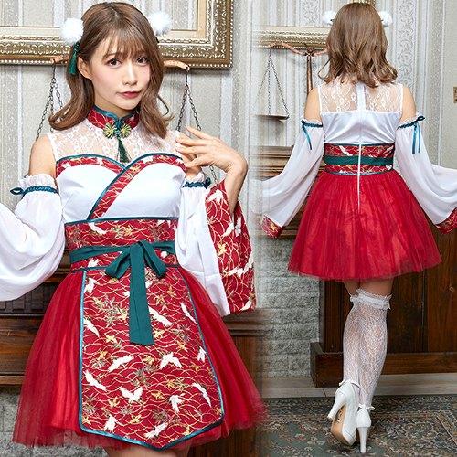 恋衣 和装束 レッド      /和風 コスプレ 衣装 七夕 織姫 コスチューム 時代劇 舞台劇 ひ...