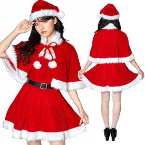 ミミノエル ワンピースケープサンタ　　/サンタ コスプレ クリスマス コスチューム 女性用 レディース 仮装 かわいい セクシー イベント (_899747)｜p-kaneko