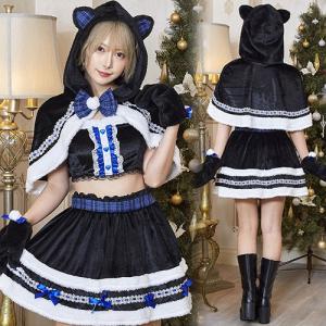 キャットサンタ （篠崎こころ×ファンメイド）　　/サンタ コスプレ 黒猫 クロネコ レディース 大人女性用 クリスマス 衣装 イベント （_907886）｜p-kaneko