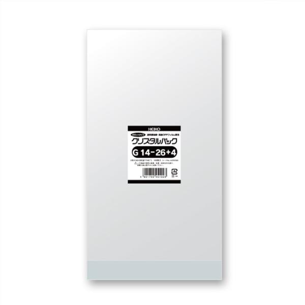 “送料無料/直送” OPPクリスタルパック G14-26+4 OPP袋 4000枚