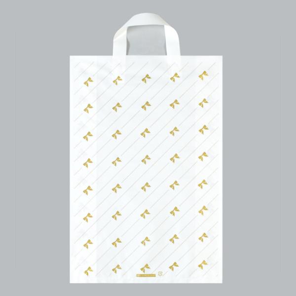 “送料無料/直送” 手提げポリ袋 中 カルチャーバッグ リボンストライプ 500枚