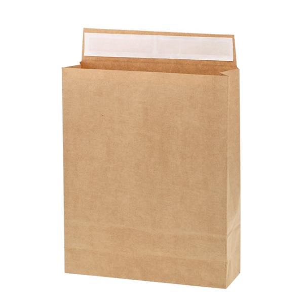 “送料無料/直送” 宅配袋 Eタイプ S テープ付未晒無地 (巾260 マチ80 高さ320+ベロ5...