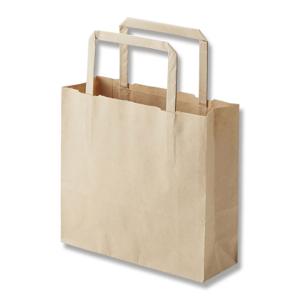 手提げ紙袋 18-2 未晒無地 紙紐(平紐) 80g (巾180 マチ60 高さ165