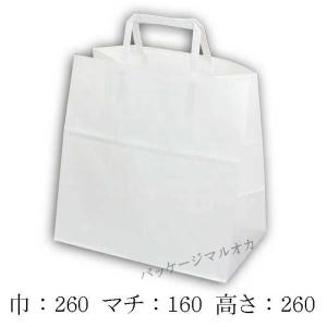 手提げ紙袋 S1判 片艶白無地 100g 平紐 22cm巾 (巾220 マチ120 高さ310