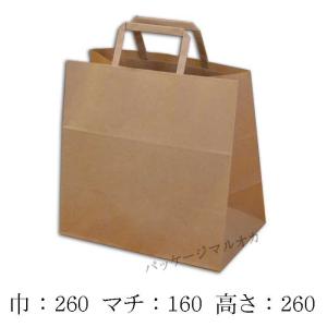 手提げ紙袋 E判 未晒無地 紙紐(平紐) 100g (巾260 マチ160 高さ260