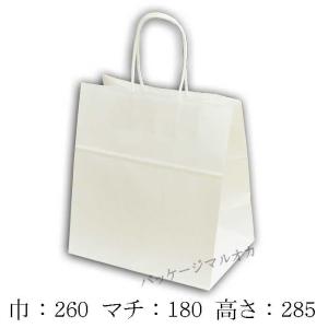 手提げ紙袋 スムースバッグ 22-12 片艶白無地 100g PPロープ紐 (巾220