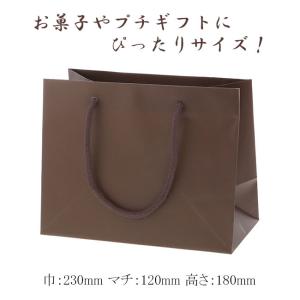 “送料無料/直送” 手提げ紙袋 ブライトバッグ 23-12 チョコブラウン （MT）表面艶消し (巾230 マチ120 高さ180 ポリエステル) 150枚｜p-maruoka