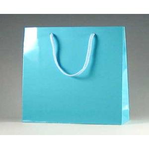 手提げ紙袋 ブライトバッグ GM アサギ (巾330 マチ100 高さ300) 10枚｜p-maruoka
