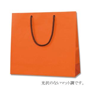 “送料無料/直送” 手提げ紙袋ブライトバッグ GM Dオレンジ （マット調） 33cm巾 (巾330 マチ100 高さ300) 200枚｜p-maruoka
