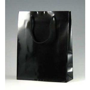 手提げ紙袋 ブライトバッグ MM 黒 18.5cm巾 (巾185 マチ65 高さ240) 10枚｜p-maruoka